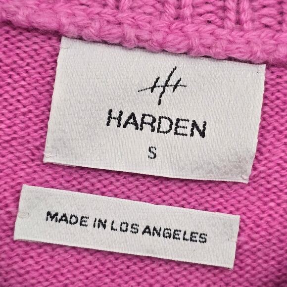 Harden 100% Cashmere Sweater S Pink US Made Luxury Soft Knit Crew Neck Designer - Picture 5 of 11